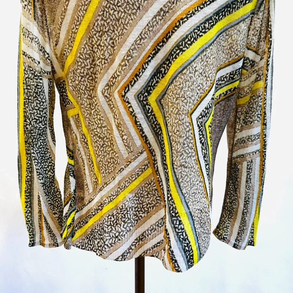 NIC+ZOE Women Long Sleeve Semi-Sheered Striped Cardigan Sweater Size Medium - Picture 10 of 11